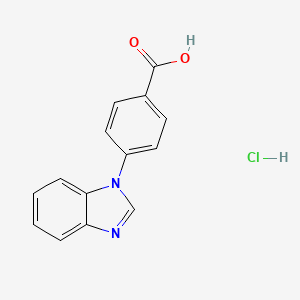 4-(1H-Benzo[d]imidazol-1-yl)benzoic acid hydrochloride chemical structure (CAS 1240528-32-8)