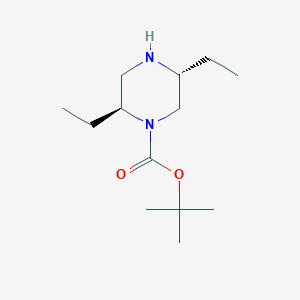 tert-Butyl (2S,5R)-2,5-diethylpiperazine-1-carboxylate chemical structure (CAS 1240585-94-7)