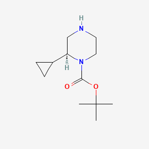 (S)-tert-Butyl 2-cyclopropylpiperazine-1-carboxylate chemical structure (CAS 1240586-17-7)