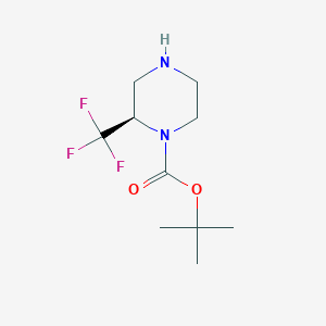 tert-Butyl (R)-2-(trifluoromethyl)piperazine-1-carboxylate chemical structure (CAS 1240588-01-5)
