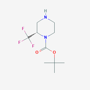 tert-Butyl (S)-2-(trifluoromethyl)piperazine-1-carboxylate chemical structure (CAS 1240588-06-0)