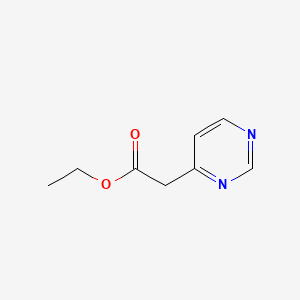 Ethyl 2-(pyrimidin-4-yl)acetate chemical structure (CAS 1240606-58-9)
