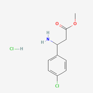 Methyl 3-amino-3-(4-chlorophenyl)propanoate hydrochloride chemical structure (CAS 124082-19-5)