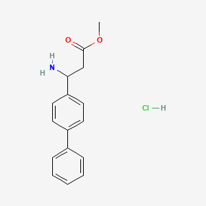 Methyl 3-([1,1'-biphenyl]-4-yl)-3-aminopropanoate hydrochloride chemical structure (CAS 124082-22-0)
