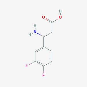 (R)-3-Amino-3-(3,4-difluorophenyl)propanoic acid chemical structure (CAS 1241679-26-4)