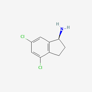 (S)-4,6-Dichloro-2,3-dihydro-1H-inden-1-amine chemical structure (CAS 1241680-66-9)