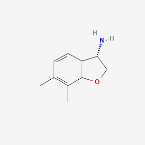 (S)-6,7-Dimethyl-2,3-dihydrobenzofuran-3-amine chemical structure (CAS 1241682-20-1)