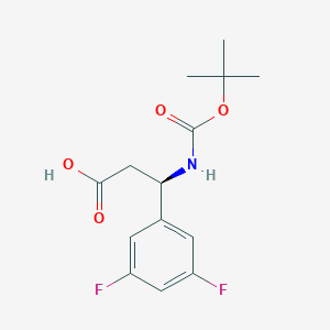 (R)-3-((tert-Butoxycarbonyl)amino)-3-(3,5-difluorophenyl)propanoic acid chemical structure (CAS 1241684-11-6)
