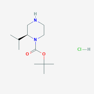 tert-Butyl (S)-2-isopropylpiperazine-1-carboxylate hydrochloride chemical structure (CAS 1241725-73-4)