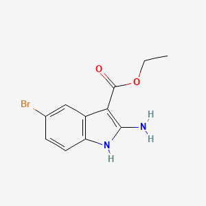 Ethyl 2-amino-5-bromo-1H-indole-3-carboxylate chemical structure (CAS 1242140-62-0)