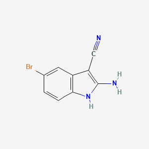 2-Amino-5-bromo-1H-indole-3-carbonitrile chemical structure (CAS 1242140-64-2)