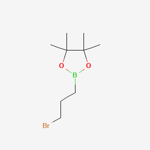 2-(3-Bromopropyl)-4,4,5,5-tetramethyl-1,3,2-dioxaborolane chemical structure (CAS 124215-44-7)