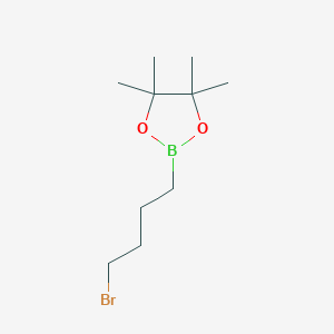 2-(4-Bromobutyl)-4,4,5,5-tetramethyl-1,3,2-dioxaborolane chemical structure (CAS 124215-50-5)