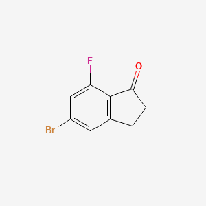 5-Bromo-7-fluoro-2,3-dihydro-1H-inden-1-one chemical structure (CAS 1242157-14-7)