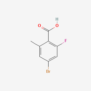 4-Bromo-2-fluoro-6-methylbenzoic acid chemical structure (CAS 1242157-23-8)