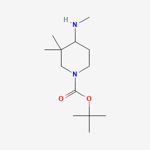tert-Butyl 3,3-dimethyl-4-(methylamino)piperidine-1-carboxylate chemical structure (CAS 1242240-00-1)