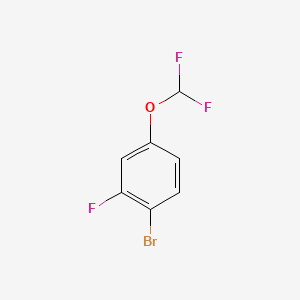 1-Bromo-4-(difluoromethoxy)-2-fluorobenzene chemical structure (CAS 1242258-38-3)