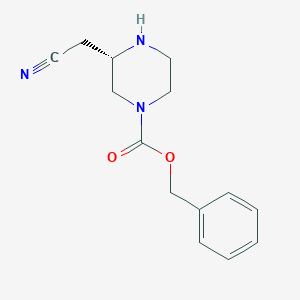 Benzyl (S)-3-(cyanomethyl)piperazine-1-carboxylate chemical structure (CAS 1242267-82-8)