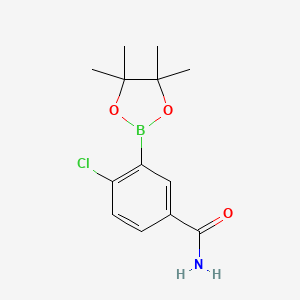 4-Chloro-3-(4,4,5,5-tetramethyl-1,3,2-dioxaborolan-2-yl)benzamide chemical structure (CAS 1242422-55-4)