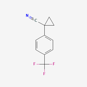 1-(4-(Trifluoromethyl)phenyl)cyclopropanecarbonitrile chemical structure (CAS 124276-61-5)