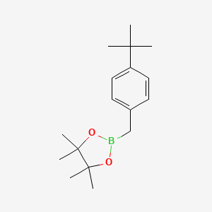 2-(4-(tert-Butyl)benzyl)-4,4,5,5-tetramethyl-1,3,2-dioxaborolane chemical structure (CAS 1242770-19-9)