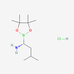 (R)-3-Methyl-1-(4,4,5,5-tetramethyl-1,3,2-dioxaborolan-2-yl)butan-1-amine hydrochloride chemical structure (CAS 1243174-57-3)