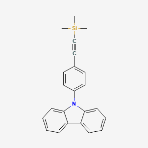 9-(4-((Trimethylsilyl)ethynyl)phenyl)-9H-carbazole chemical structure (CAS 1243184-12-4)