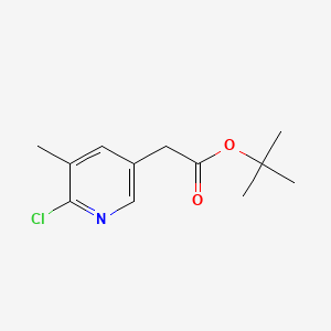 tert-Butyl 2-(6-chloro-5-methylpyridin-3-yl)acetate chemical structure (CAS 1243245-77-3)