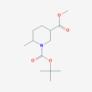 1-tert-Butyl 3-methyl 6-methylpiperidine-1,3-dicarboxylate chemical structure (CAS 1243307-21-2)