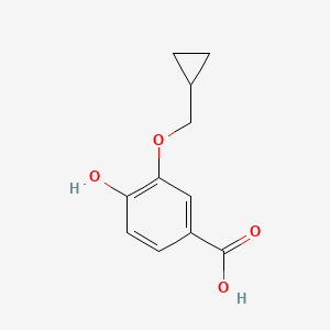 3-(Cyclopropylmethoxy)-4-hydroxybenzoic acid chemical structure (CAS 1243391-44-7)