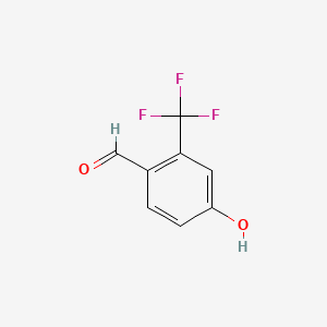 4-Hydroxy-2-(trifluoromethyl)benzaldehyde chemical structure (CAS 1243395-68-7)