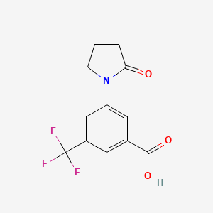 3-(2-Oxopyrrolidin-1-yl)-5-(trifluoromethyl)benzoic acid chemical structure (CAS 1244030-93-0)