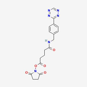 2,5-Dioxopyrrolidin-1-yl 5-((4-(1,2,4,5-tetrazin-3-yl)benzyl)amino)-5-oxopentanoate chemical structure (CAS 1244040-64-9)