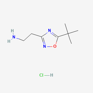 2-(5-(tert-Butyl)-1,2,4-oxadiazol-3-yl)ethan-1-amine hydrochloride chemical structure (CAS 1244059-96-8)