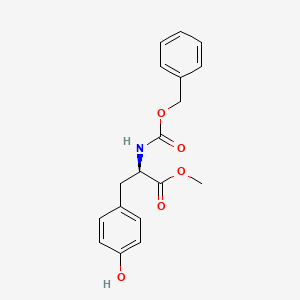 (R)-Methyl 2-(((benzyloxy)carbonyl)amino)-3-(4-hydroxyphenyl)propanoate chemical structure (CAS 124456-04-8)