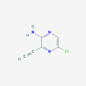 5-Chloro-3-ethynylpyrazin-2-amine chemical structure (CAS 1244776-65-5)