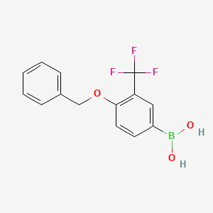 (4-(Benzyloxy)-3-(trifluoromethyl)phenyl)boronic acid chemical structure (CAS 1245014-05-4)