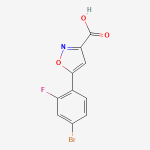 5-(4-Bromo-2-fluorophenyl)isoxazole-3-carboxylic acid chemical structure (CAS 1245224-36-5)