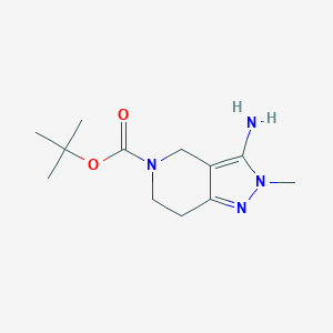 tert-Butyl 3-amino-2-methyl-2,4,6,7-tetrahydro-5H-pyrazolo[4,3-c]pyridine-5-carboxylate chemical structure (CAS 1245558-98-8)