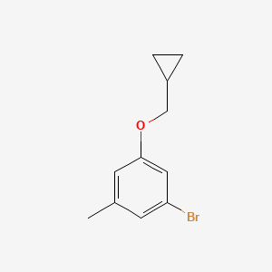 1-Bromo-3-(cyclopropylmethoxy)-5-methylbenzene chemical structure (CAS 1245563-11-4)