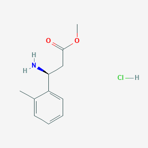 (S)-Methyl 3-amino-3-(o-tolyl)propanoate hydrochloride chemical structure (CAS 1245606-66-9)
