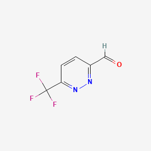 6-(Trifluoromethyl)pyridazine-3-carbaldehyde chemical structure (CAS 1245643-49-5)