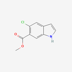 Methyl 5-chloro-1H-indole-6-carboxylate chemical structure (CAS 1245643-61-1)