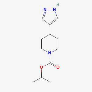 Isopropyl 4-(1H-pyrazol-4-yl)piperidine-1-carboxylate chemical structure (CAS 1245645-53-7)