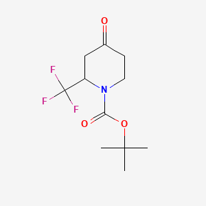 tert-Butyl 4-oxo-2-(trifluoromethyl)piperidine-1-carboxylate chemical structure (CAS 1245648-32-1)