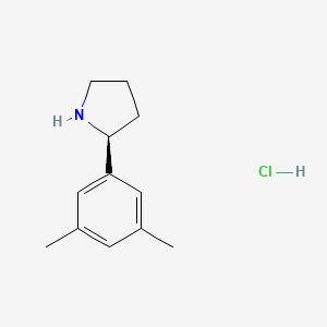 (S)-2-(3,5-Dimethylphenyl)pyrrolidine hydrochloride chemical structure (CAS 1245649-28-8)