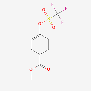 Methyl 4-(((trifluoromethyl)sulfonyl)oxy)cyclohex-3-enecarboxylate chemical structure (CAS 1245649-70-0)