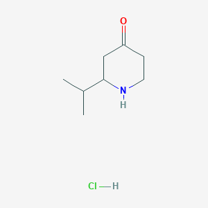 2-Isopropylpiperidin-4-one hydrochloride chemical structure (CAS 1245649-98-2)