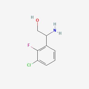 2-Amino-2-(3-chloro-2-fluorophenyl)ethan-1-ol chemical structure (CAS 1245697-83-9)
