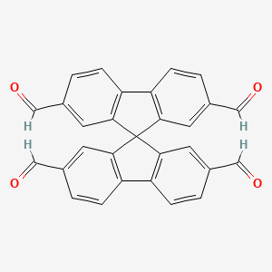 9,9'-Spirobi[fluorene]-2,2',7,7'-tetracarbaldehyde chemical structure (CAS 124575-63-9)